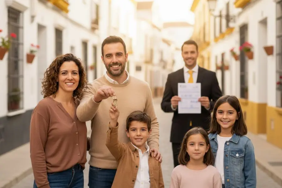 Familia compra casa nueva